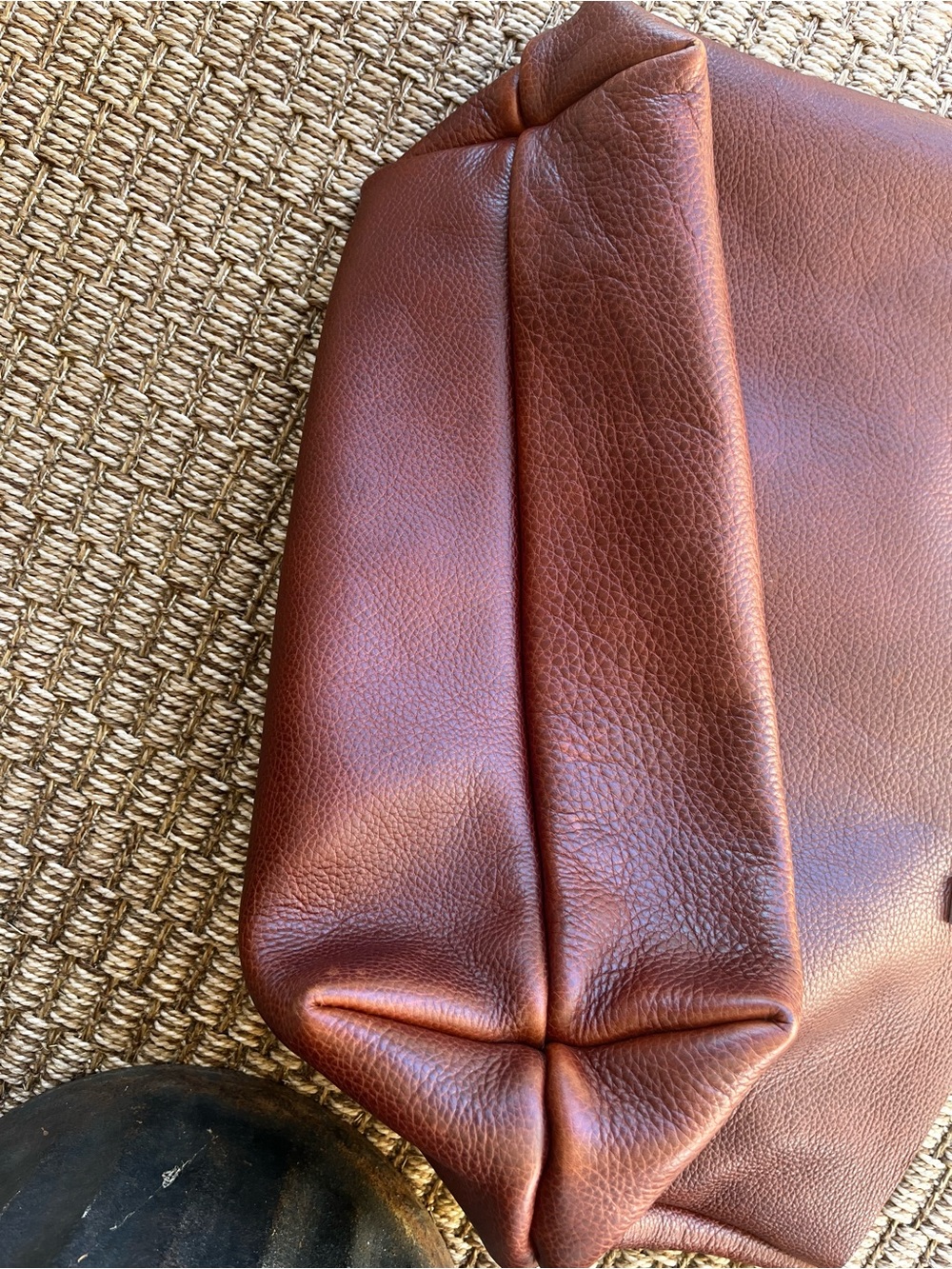 Portland Leather Deep Nutmeg Brown Leather Tote Oversized - Picture 3 of 8